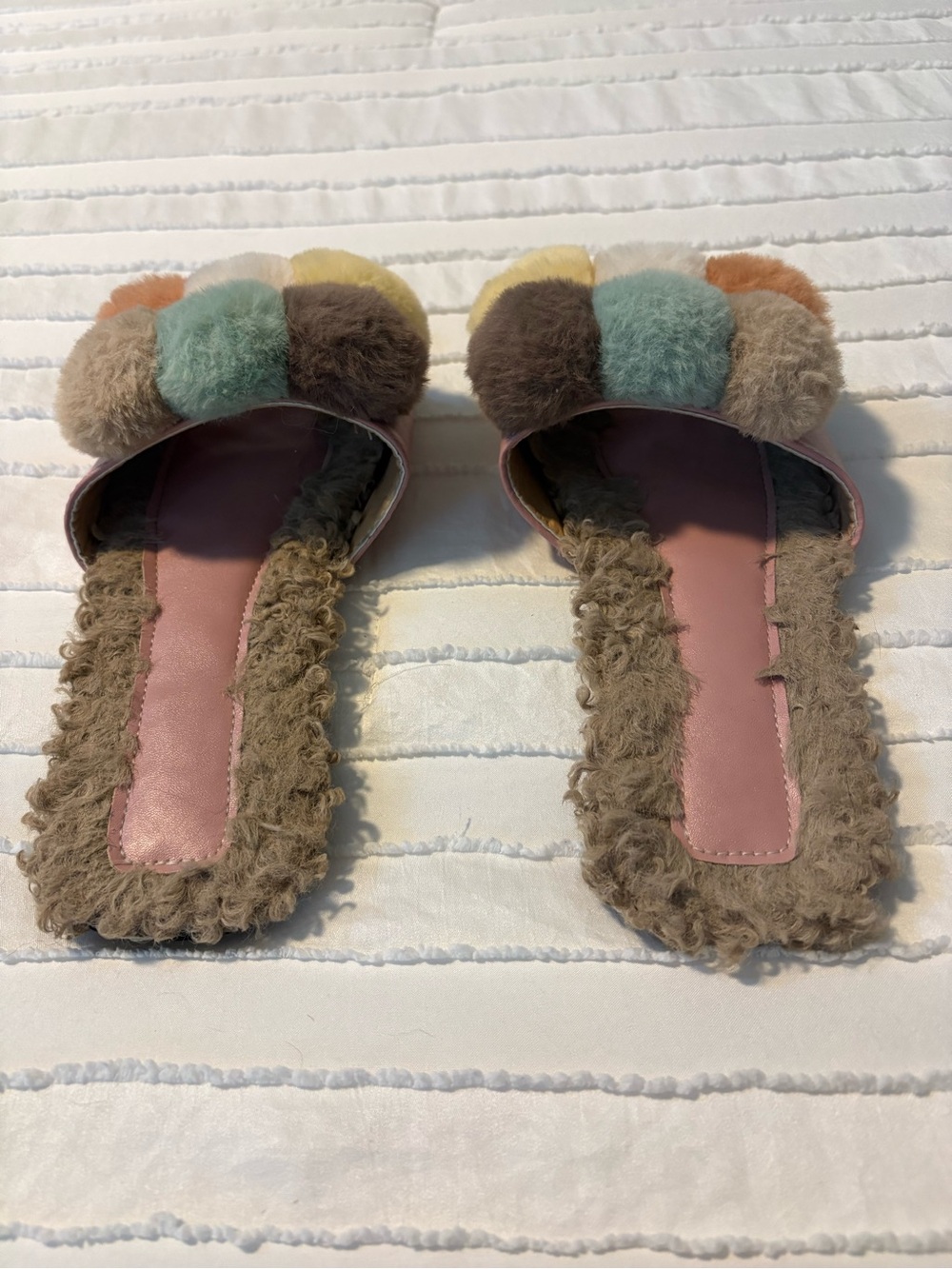 Multi-Color Fuzzy Slide Sandals - Picture 4 of 4